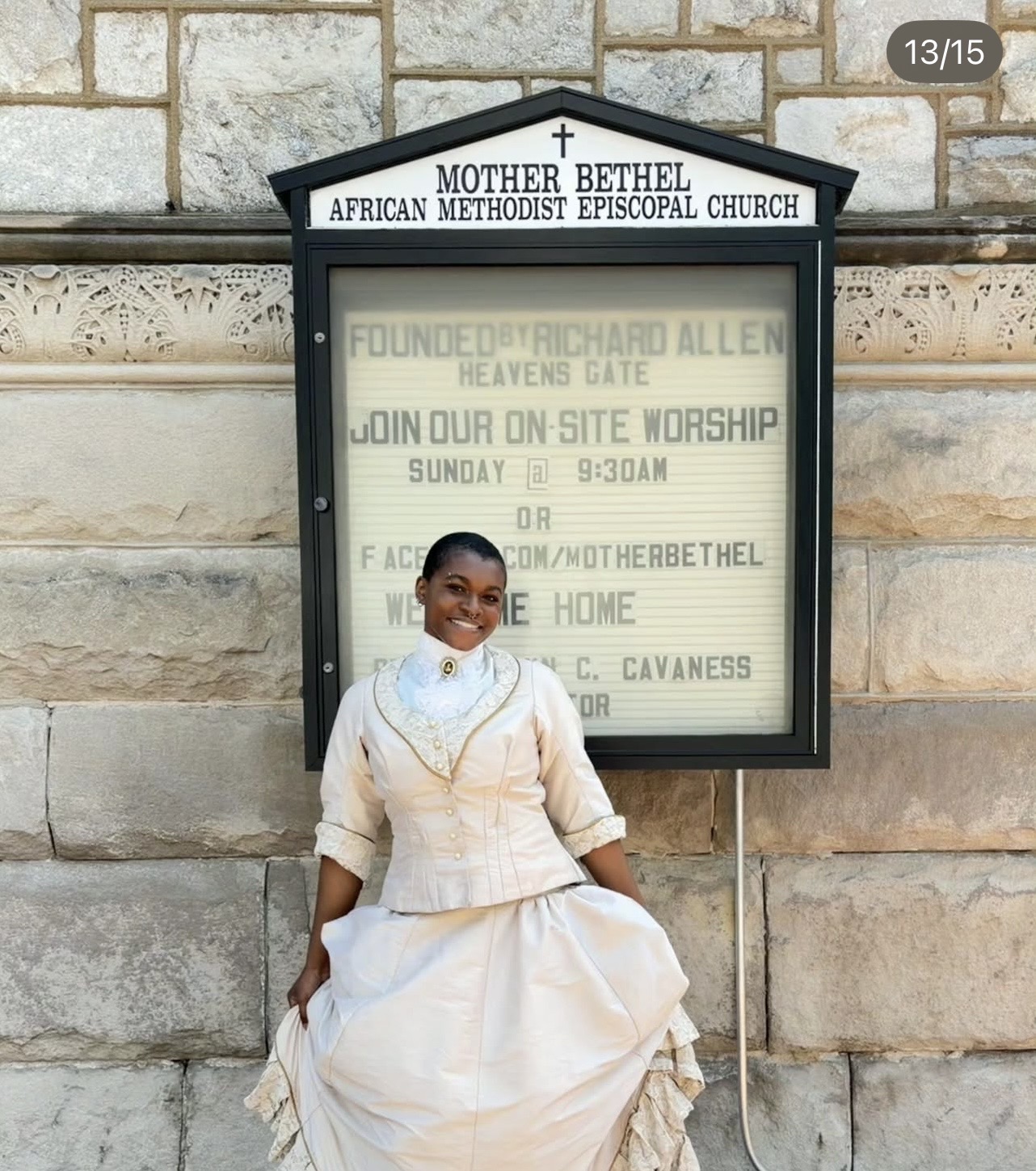 Cheyney University students with a historical reenactor at an ICY event