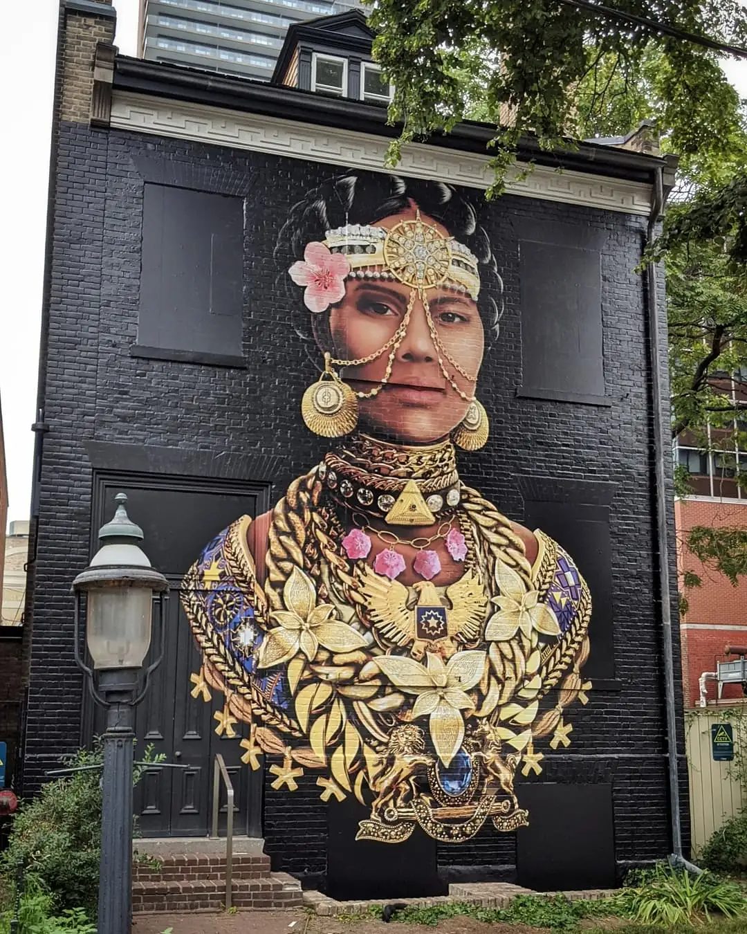 Portrait of Mary Ann Shadd by Adeyemi Adegbesan outside of Mackenzie House at 82 Bond Street in Toronto, Canada. Curated by Umbereen for Toronto History Museums.