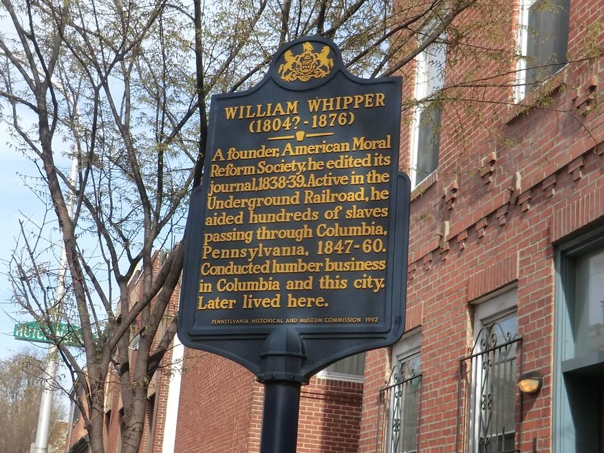 William Whipper historical marker outside of 919 Lombard Street