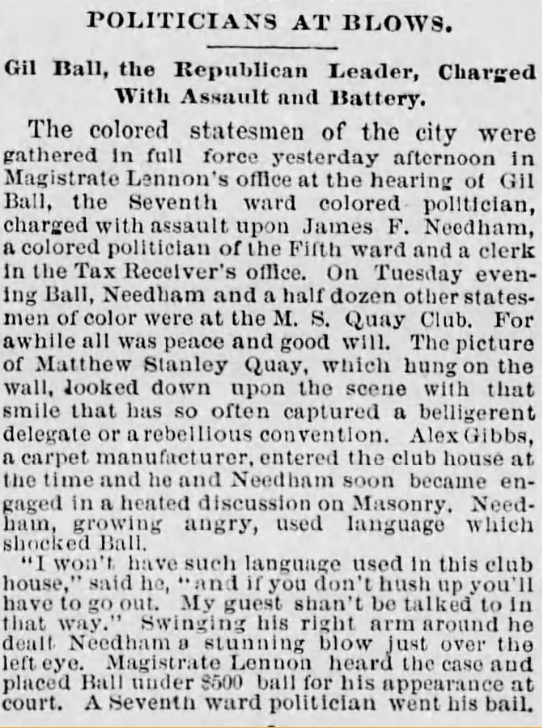 Details of the fight between Ball and Needham. The Philadelphia Times Philadelphia, Pennsylvania Thu, Aug 14, 1884
