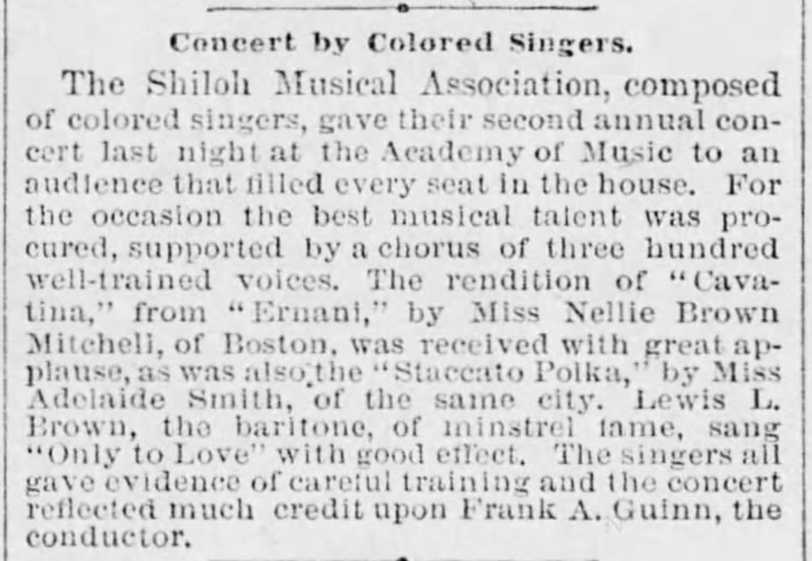 Review from The Philadelphia Times, February 6, 1884. Courtesy Newspapers.com