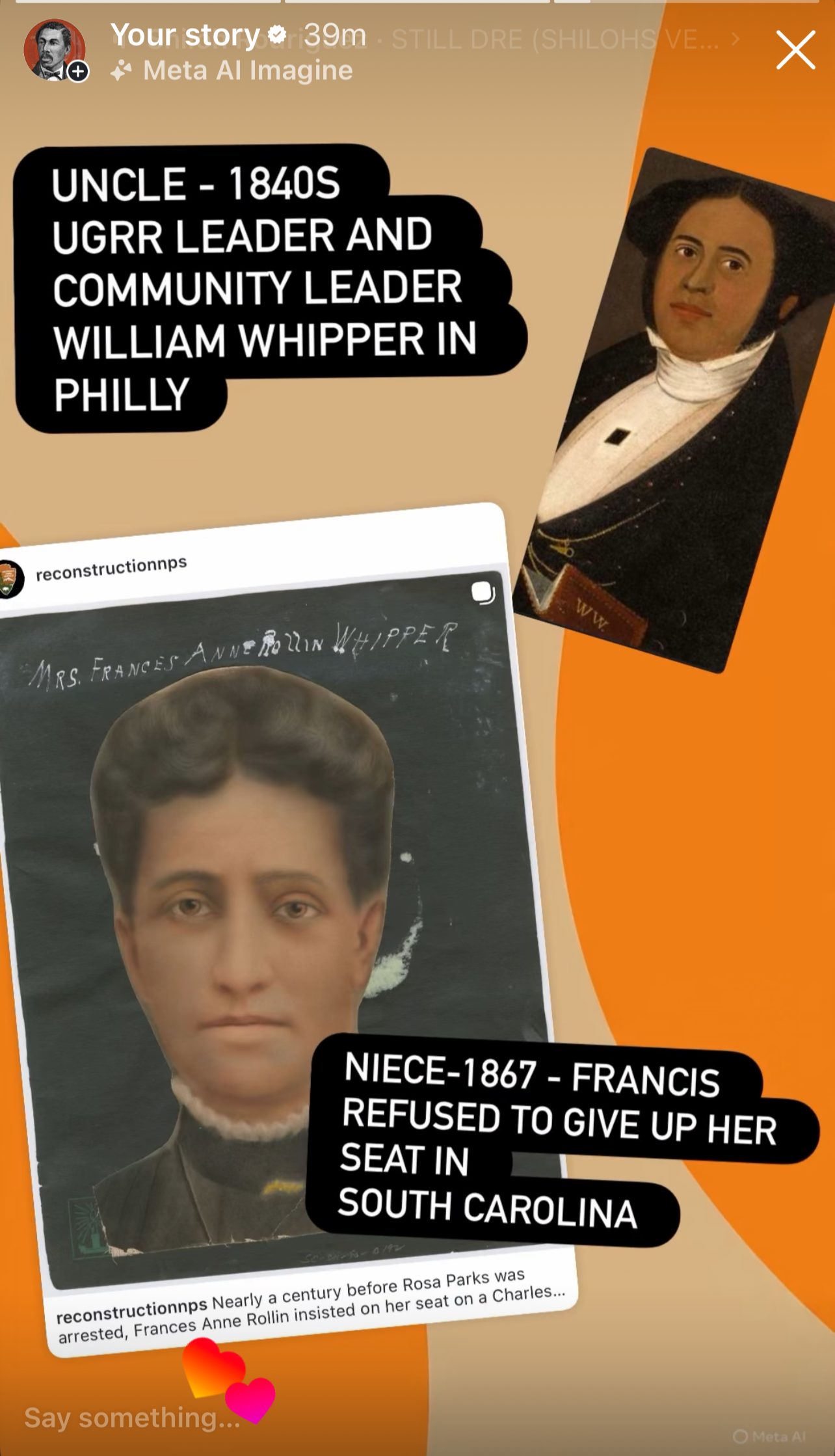 Story from the 1838 Black Metropolis Instagram Account