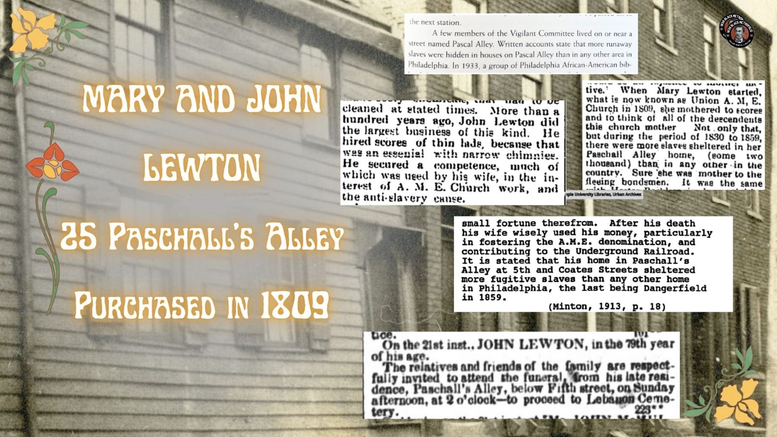 The many call outs to the good work of Mother Mary Lewton. Sources listed below.