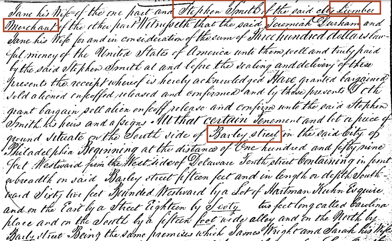 Excerpt from Deed GS: 45: 511. Courtesy Philadelphia Land Records.