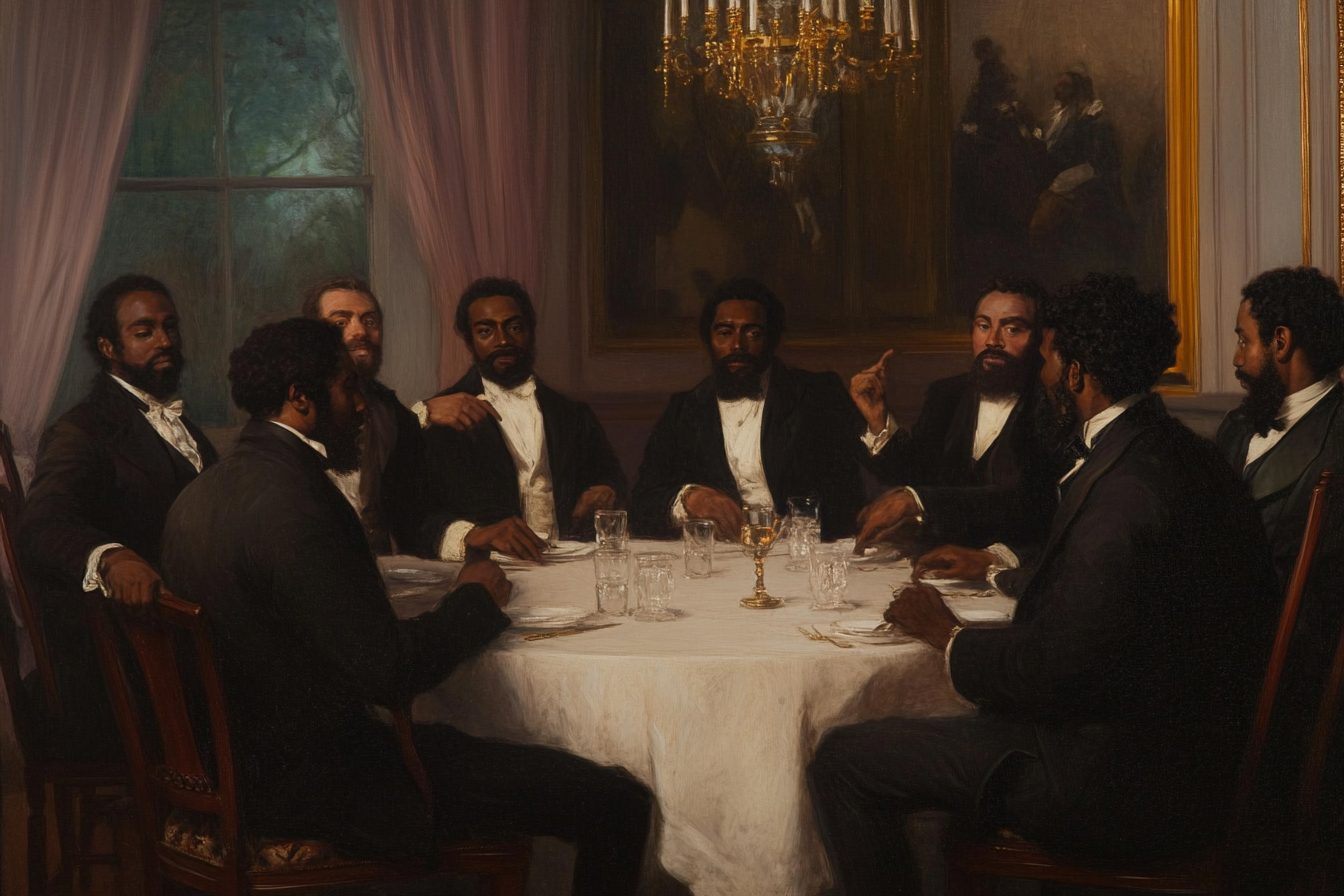 AI image of the strategy meeting on 1/19/1838 at James Forten's House