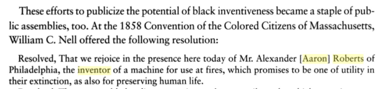 Notes of a resolution from the 1858 Colored Convention supporting Aaron Roberts