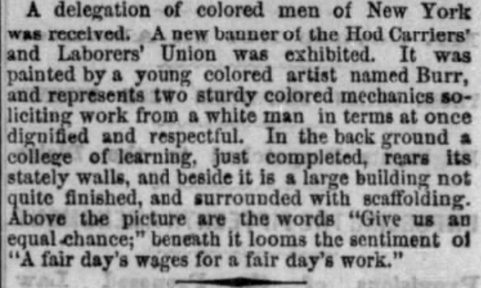 Description of the Hod Carriers Banner, Philadelphia Inquirer, April 26, 1870