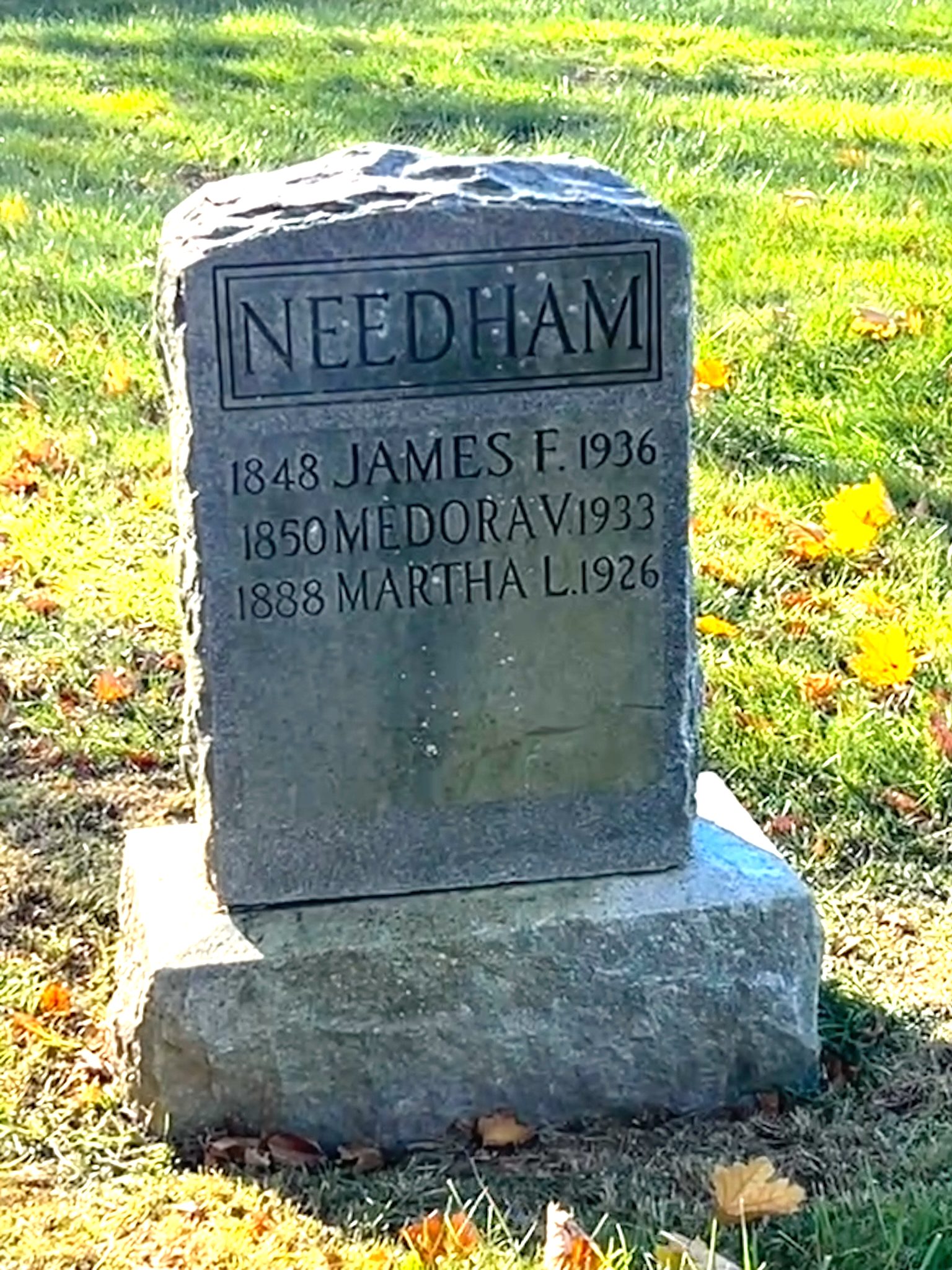 James Fields Needham's resting place at Eden Cemetary