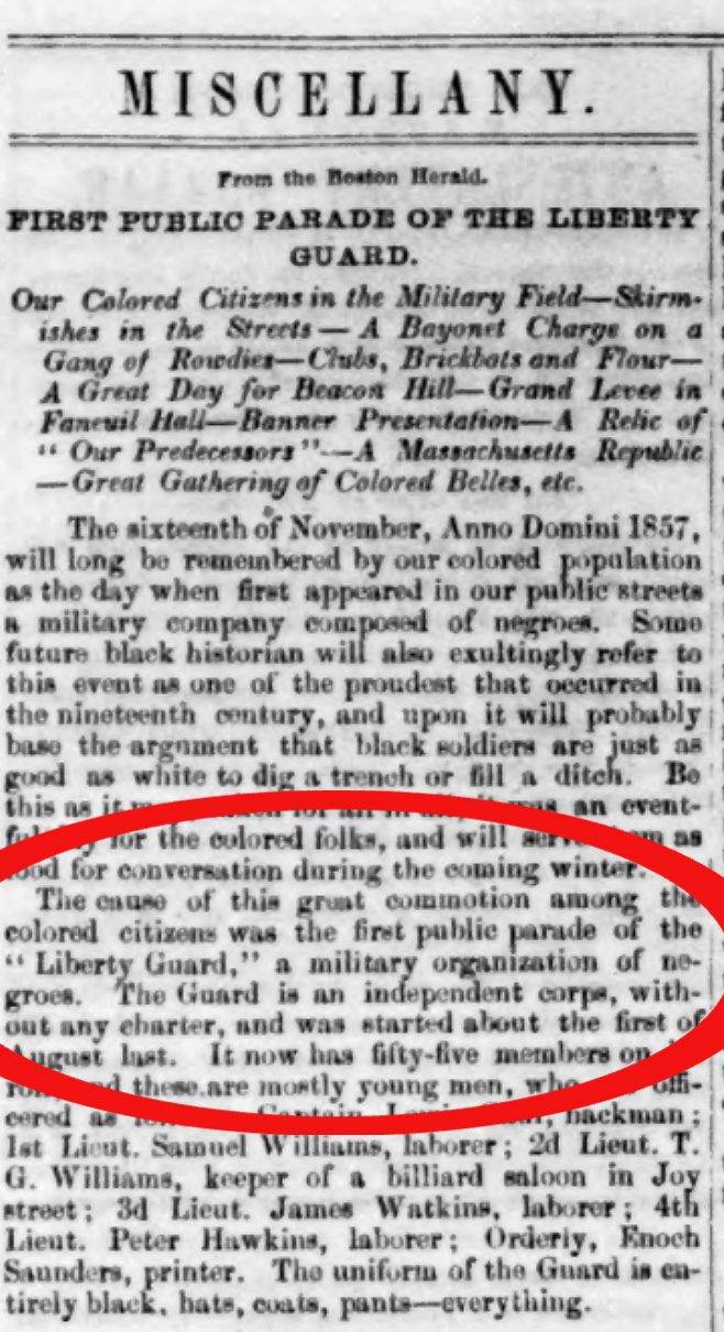 "First Public Parade of the Liberty Guard." The Liberator, 27 Nov. 1857, p. 4.