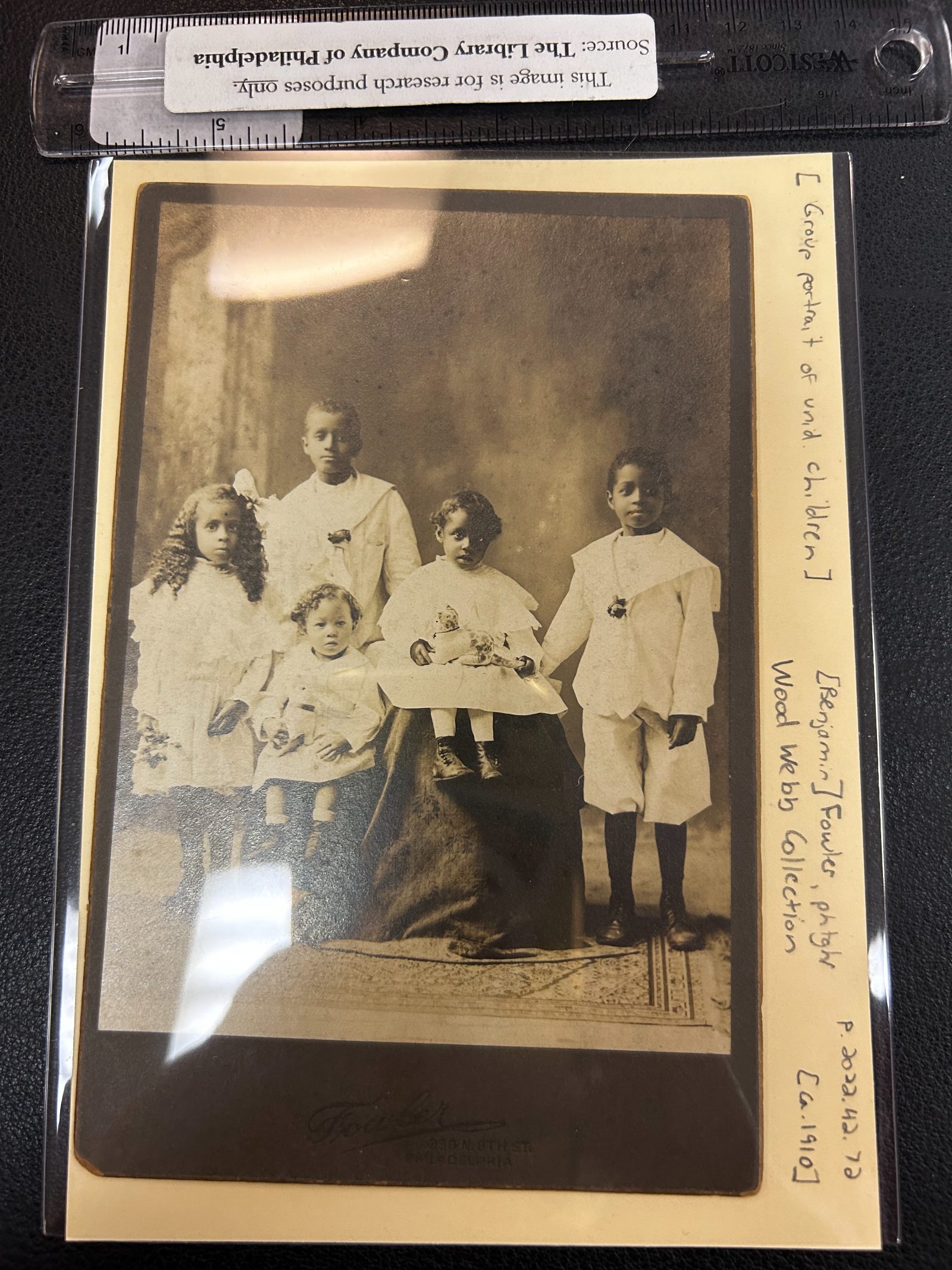 Unidentified children from the Wood-Webb Collection, Courtesy the Library Company of Philadelphia.