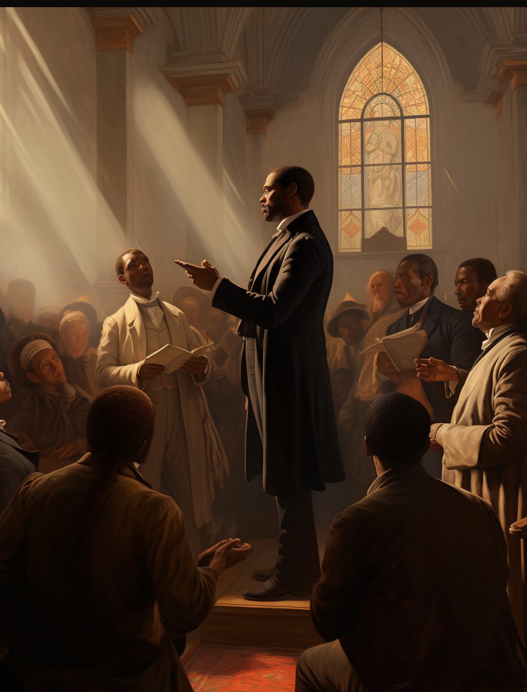 The First Colored Convention held at Mother Bethel AME in 1830 (AI Re-imagining)