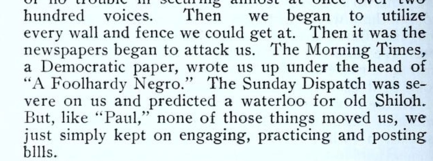 Excerpt from The Rise and Progress of Shiloah Baptist Church. Page 296.