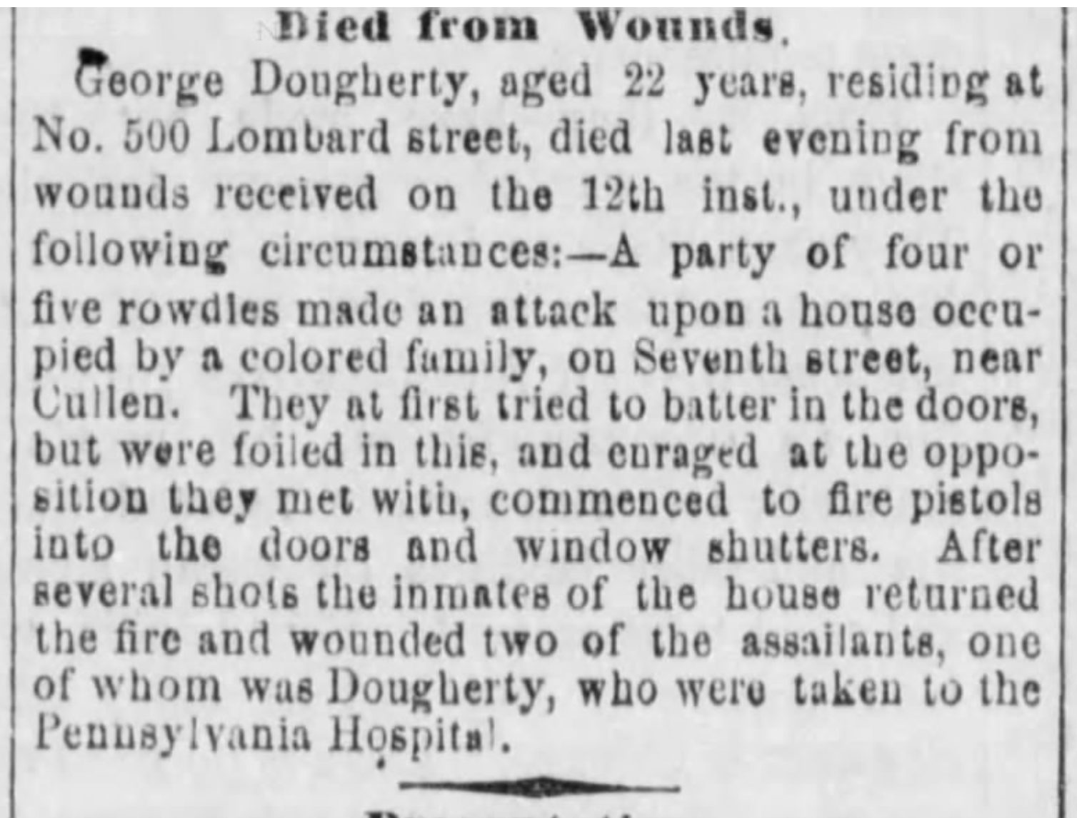 Philadelphia Inquirer, October 20, 1871. Courtesy Newspapers.com
