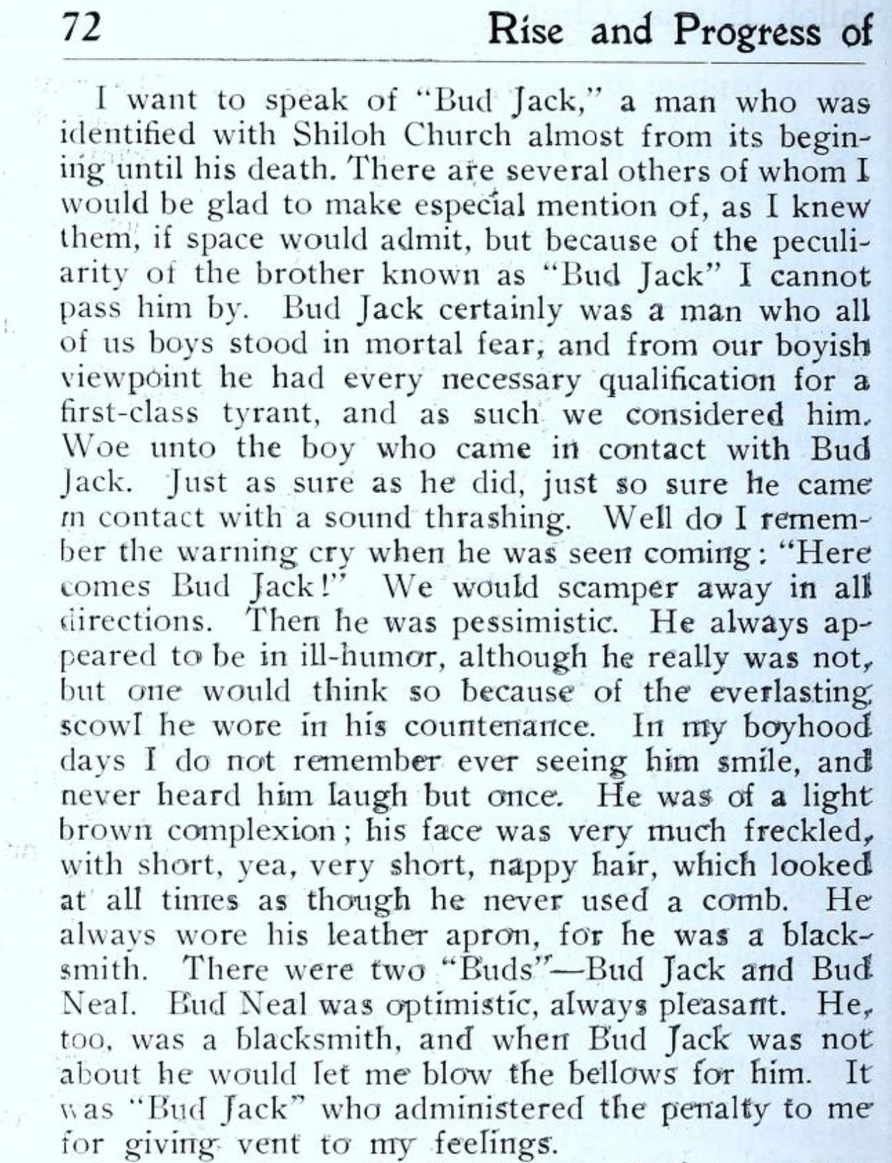 Excerpt from The Rise and Progress of Shiloh Baptist, Page 72.