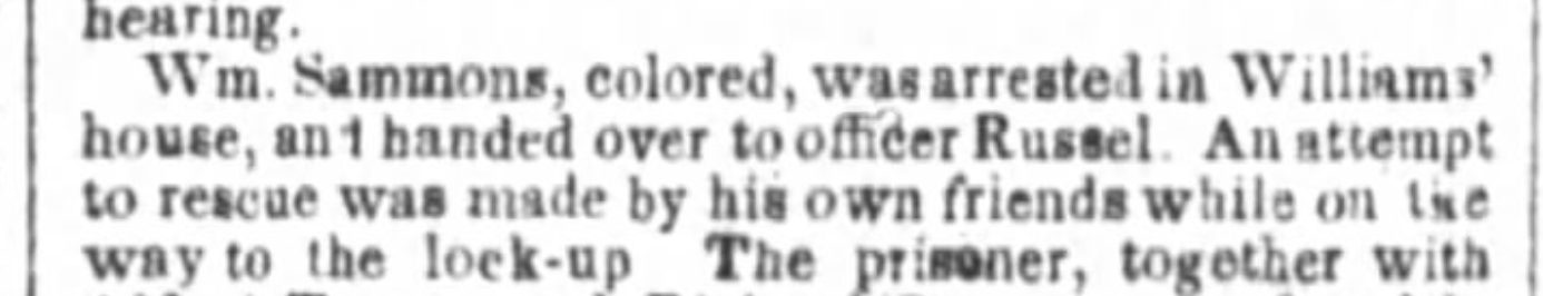 William Sammons friends attempt to rescue him from police. Public Ledger. (August 21, 1849).