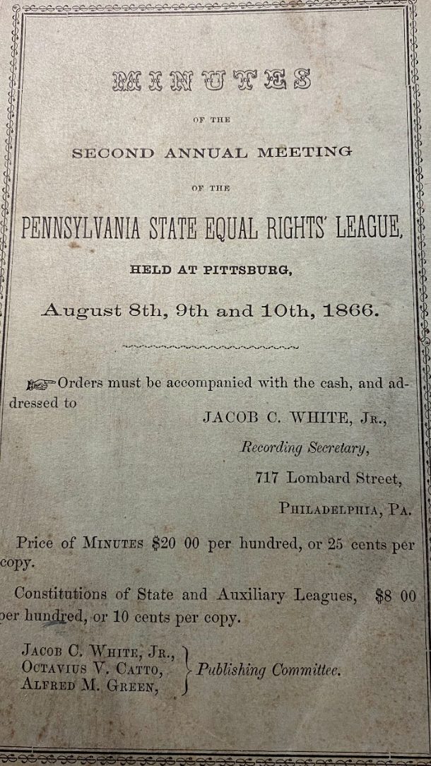 Pennsylvania Equal Rights League Minutes, Leon Gardiner Collection, Box 2G. Courtesy Historical Society of Pennsylvania.