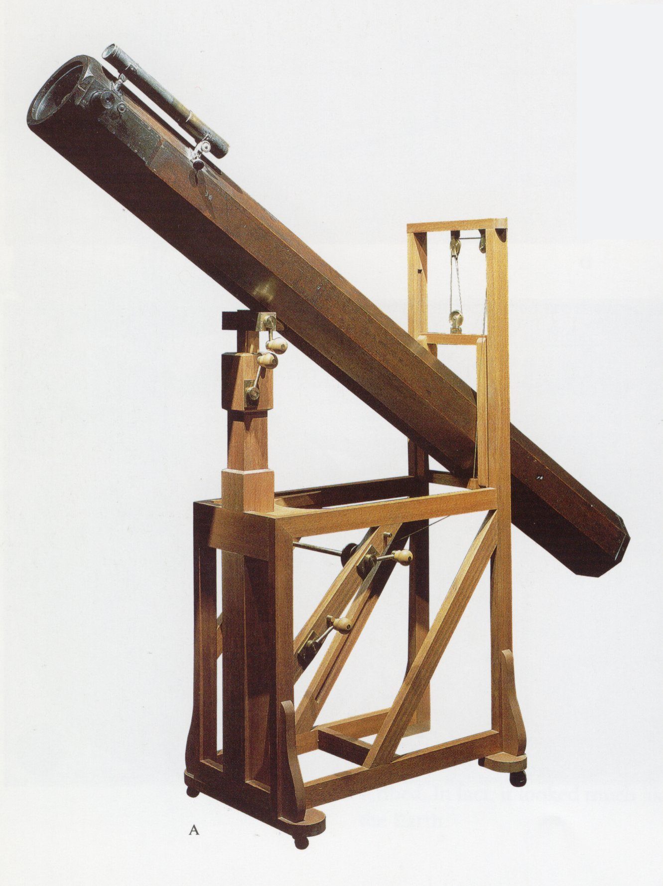 Forten's Telescope was said to be nine feet long. It would have looked similar to this Newtonian telescope by Herschal. He grinded the lenses himself. Image courtesy University of Chicago.