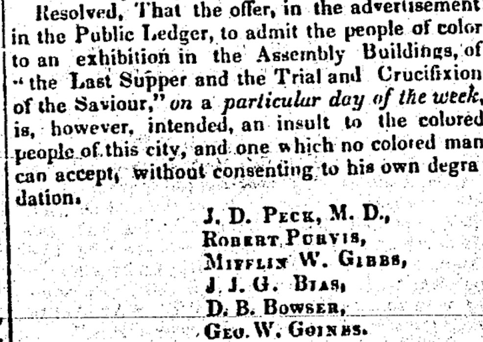 From The Pennsylvania Freeman September 28, 1848 Courtesy Center for Research Libraries