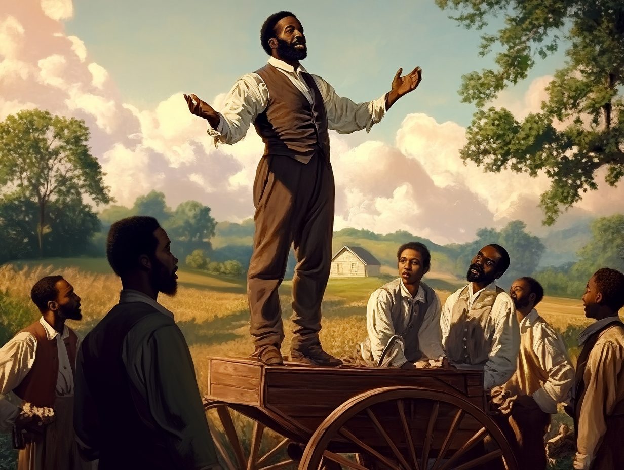 Ai imagining of Rev. Shadrack Bassett preaching in 1817