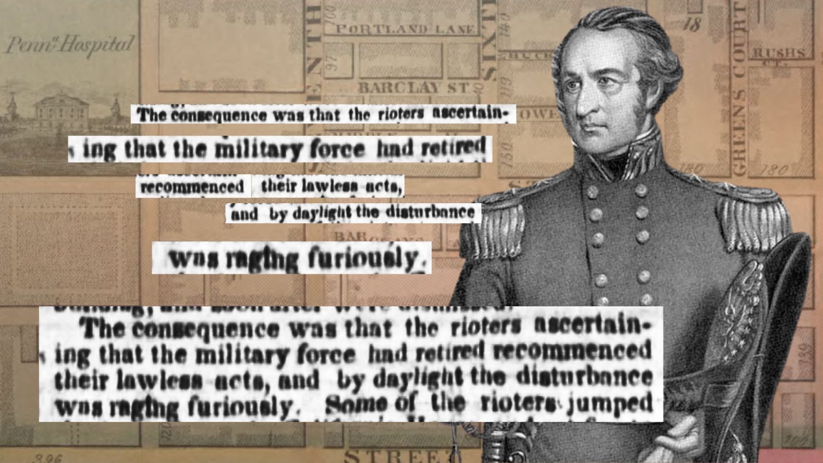 Source: Pubic Ledger, October 11, 1849. Image of General Patterson, public domain.