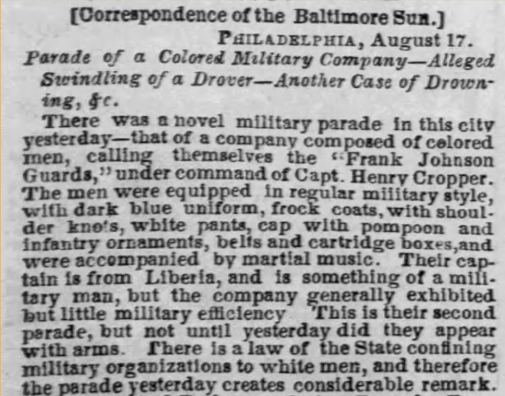 The Baltimore Sun, Thursday, August 18, 1859, Courtesy Newspapers.com