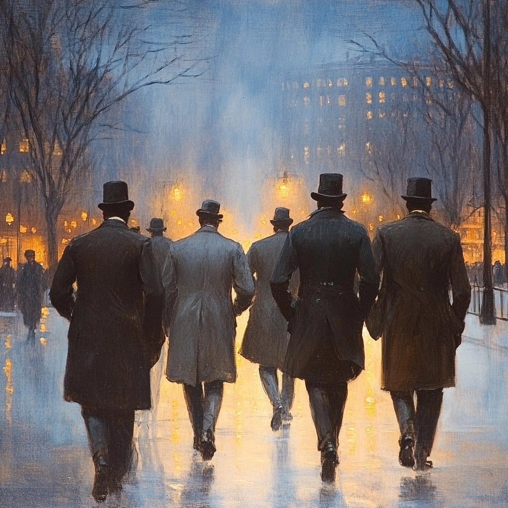 Ai image of returning home after protest on 1/20/1838