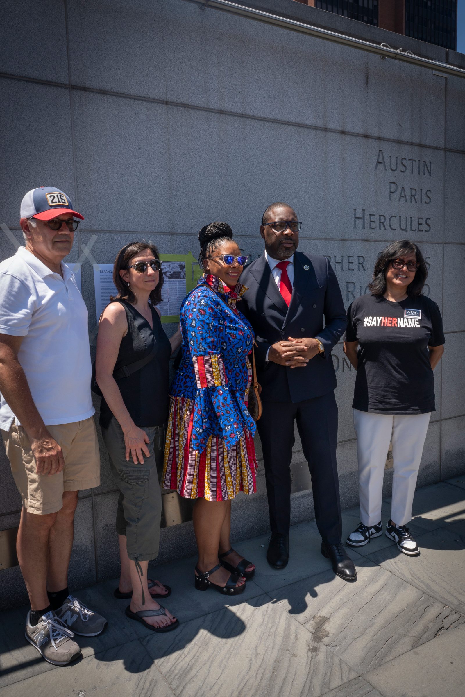 (L to R) Philadelphia District Attorney Larry Krasner, Philadelphia City Council member Rue Landau, 53rd Pastor of Mother Bethel AME Church Reverend Carolyn C. Cavaness, City Council President Kenyatta Johnson and City Council member Nina Ahmad at the "Annual Independence Day Gathering, Freedom Truth and Remembrance" Photo: M. Edlow