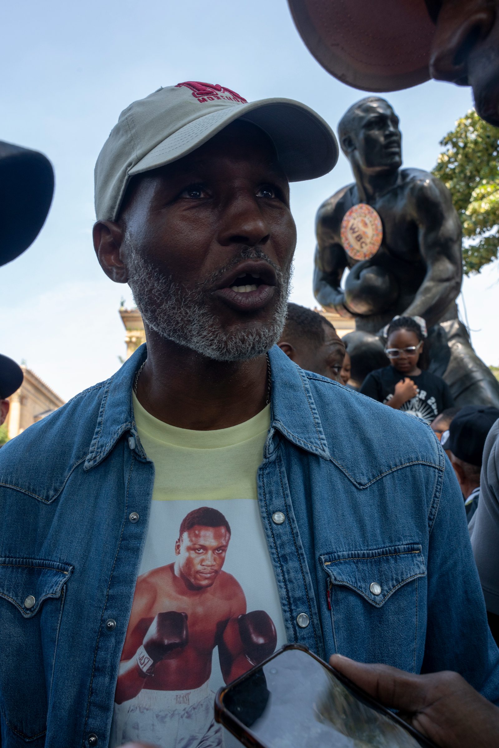 Philly boxer, Bernard Hopkins, at the Joe Frazier statue unveiling. Photo: M. Edlow