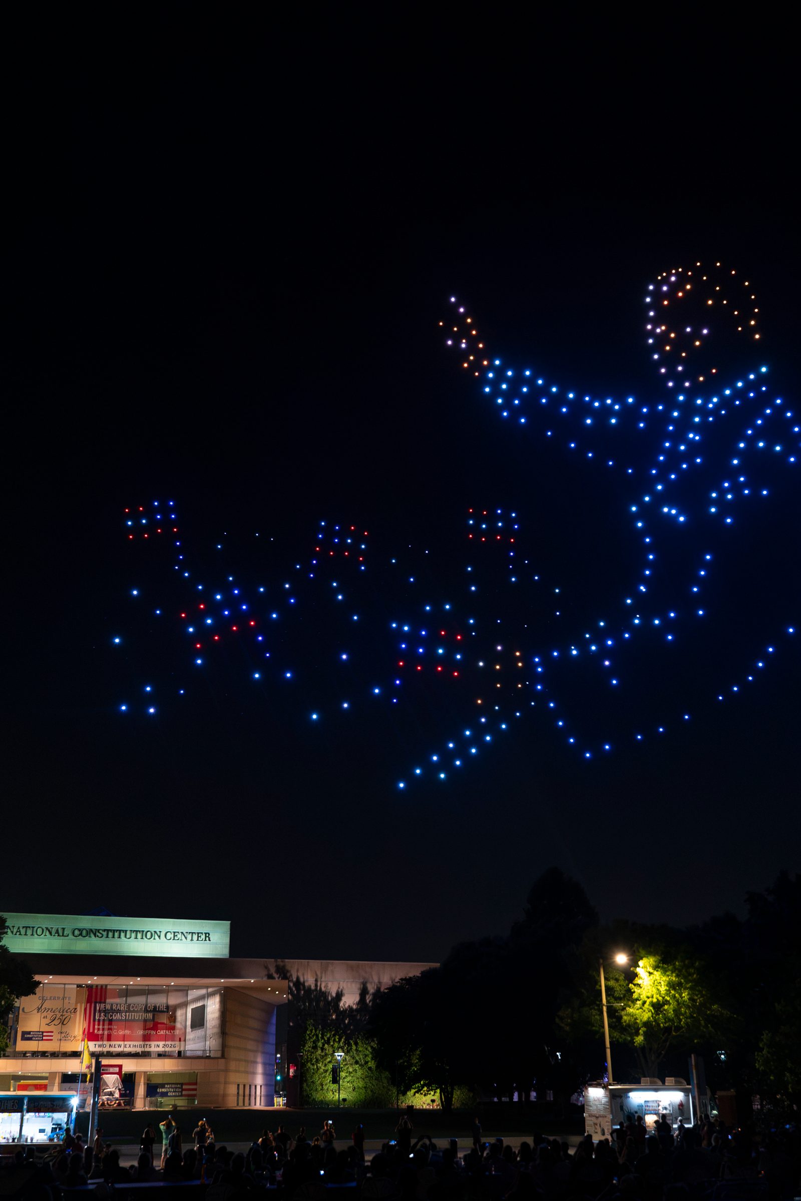 An image from the "Independence Illumination Drone Show" Photo by M. Edlow